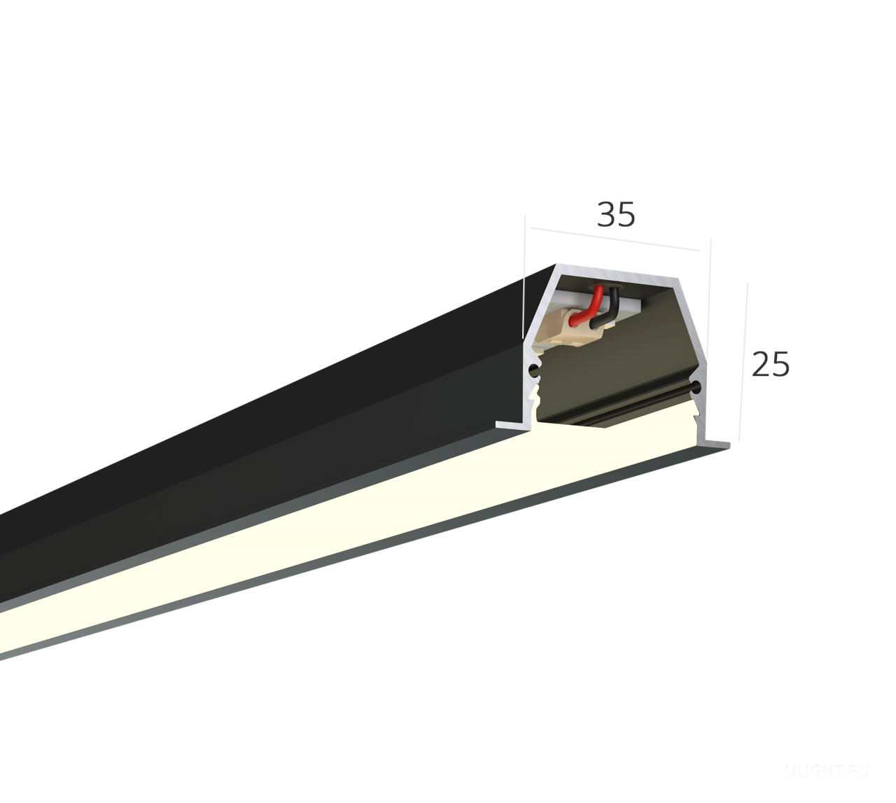 Линейный светильник HOKASU 35/25 IN noPS (RAL9005/500mm/LT70 — 4K/11W)