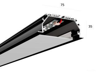 Линейный светильник HOKASU 75/35 IN noPS (RAL9005/500mm/LT70 — 4K/11W)