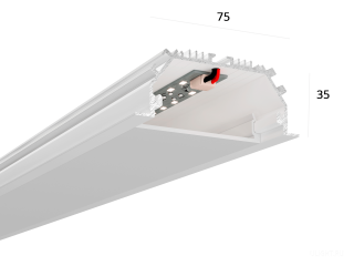 Линейный светильник HOKASU 75/35 IN noPS (RAL9003/500mm/LT70 — 4K/11W)