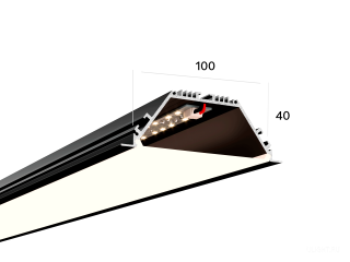 Линейный светильник HOKASU 100/40 IN (RAL9005/2100mm/LT70 — 4K)