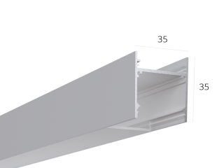 Алюминиевый LED профиль LINE 3535 ral9003 LT70 (с экраном) — 2000мм