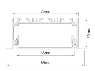 Линейный светильник HOKASU 75/35 IN (RAL9003/2500mm/LT70 — 4K/55W)
