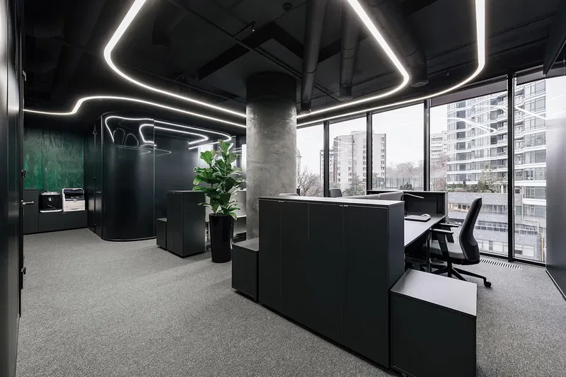 Kavisli Lineer Armatürlü Ofis