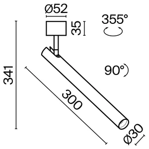 Потолочный светильник Technical C141CL-L125-6W4K-B
