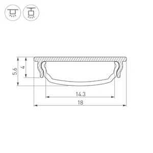 Профиль ARH-BENT-W18-2000 ANOD BLACK (Arlight, Алюминий)