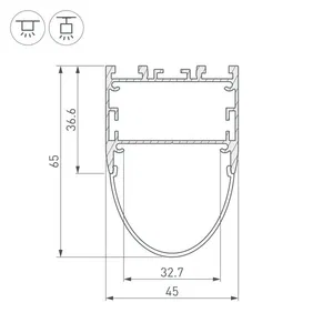 Профиль ARH-LINE-B-3652-2000 ANOD (Arlight, Алюминий)
