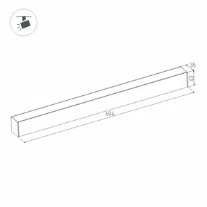 Светильник MAG-FLAT-45-L605-18W Warm3000 (BK, 100 deg, 24V) (Arlight, IP20 Металл, 5 лет)