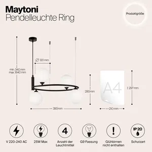 Подвесной светильник Maytoni MOD013PL-04B