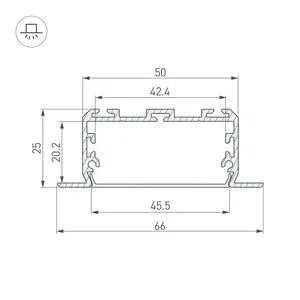 Профиль KLUS-POWER-W50-FS-2000 ANOD (Arlight, Алюминий)