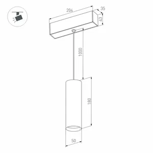 Светильник MAG-SPOT-HANG-45-R50-7W Day4000 (BK, 24 deg, 24V) (Arlight, IP20 Металл, 5 лет)