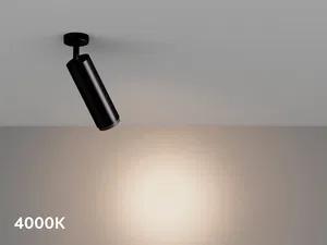 Накладной светильник HOKASU Tube ON Zoom (85-160/ral9003 – 20w/5098/12-50deg)