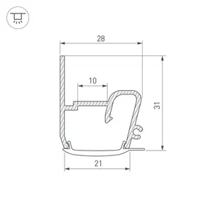 Профиль STRETCH-S-20-WALL-SIDE-2000 (RESPECT-ST) (Arlight, Алюминий)