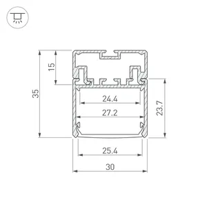 Профиль KLUS-LINE-3035-2000 ANOD (Arlight, Металл)