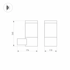 Светильник LGD-STEM-WALL-10W Warm3000 (GR, 185 deg, 230V) (Arlight, IP65 Металл, 3 года)