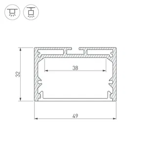 Профиль с экраном SL-LINE-4932-2500 ANOD+OPAL (Arlight, Алюминий)