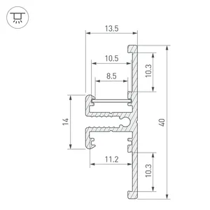 Профиль TOP-BACK-2000 ANOD (P10) (Arlight, Алюминий)