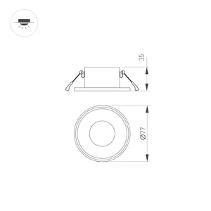 Корпус PLURIO-BASE-BUILT-R77 (WH, 1-2, 200mA) (Arlight, IP20 Металл, 3 года)