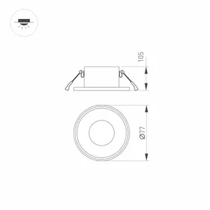 Корпус PLURIO-BASE-BUILT-R77 (WH, 1-2, 200mA) (Arlight, IP20 Металл, 3 года)