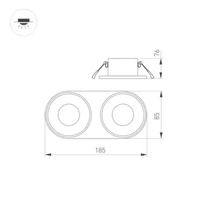 Корпус PLURIO-BASE-BUILT-RS185x85 (BK, 1-2, 200mA) (Arlight, IP20 Металл, 3 года)