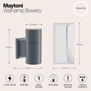 Уличный настенный светильник Outdoor O574WL-01GR