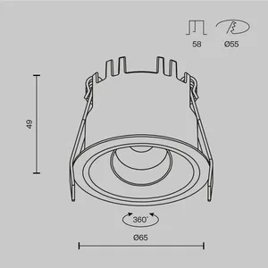Встраиваемый светильник Technical DL128-10W3K-B
