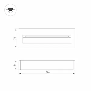 Светильник LTD-TRAIL-S226x76-8W Warm3000 (GR, 65 deg, 230V) (Arlight, IP65 Металл, 3 года)