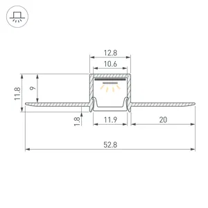 Профиль FANTOM-W12-2000 ANOD (Arlight, Алюминий)
