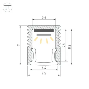 Профиль SL-MINI-8-2000 WHITE (Arlight, Алюминий)