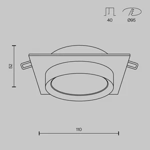 Встраиваемый светильник Technical DL086-GX53-SQ-WS