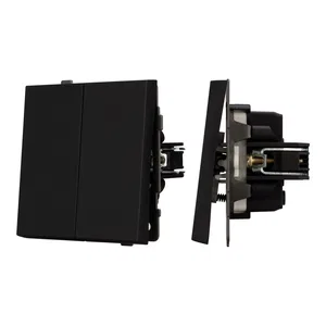 Механизм выключателя двухклавишный непроходной SWT-TENDO-MK02-SFPL-BK (230V, 10A) (Arlight, Матовый черный)