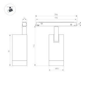 Светильник MAG-ORIENT-SPOT-R35-6W Warm3000 (BK, 24 deg, 48V, DALI) (Arlight, IP20 Металл, 5 лет)