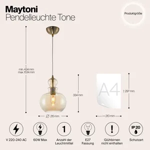 Подвесной светильник Maytoni P003PL-01BZ