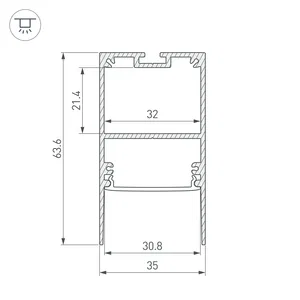 Профиль SL-COMFORT-3563-2000 ANOD (Arlight, Алюминий)