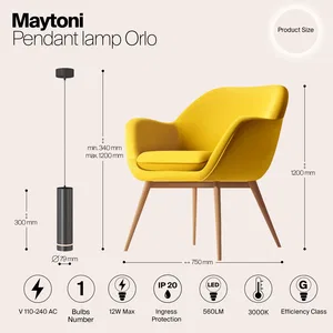 Подвесной светильник Maytoni P085PL-12W3K-B