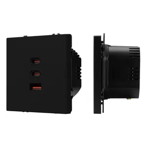 ARL NOBE USB Розетка тип А+С+С софт-тач черный оникс SCT-MUACC-SFPL-FC-BK (65W, QC3) (Arlight, -)