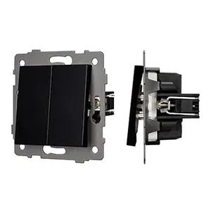 Механизм выключателя двухклавишный самовозвратный SWT-MKR2-PL-BK-V (250V, 10A) (Arlight, -)