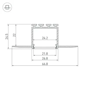 Профиль PLS-LOCK-H25-F-HIDE-2000 (Arlight, Алюминий)