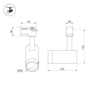 Светильник LGD-GERA-2TR-R55-10W Warm3000 (WH, 24 deg, 230V) (Arlight, IP20 Металл, 5 лет)
