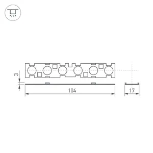 Экран линзованный SL-LINE-W20-55deg-540 (Arlight, Пластик)