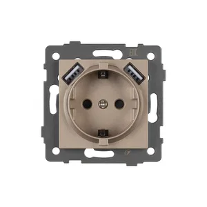 Механизм розетки с USB зарядкой SCT-MUAC-PL-GD-V (250V, 16A) (Arlight, -)