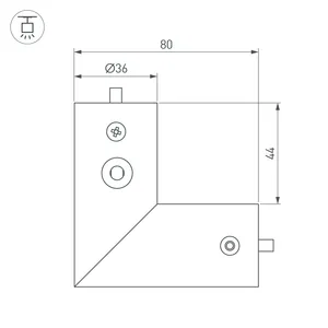 Соединитель профиля ROUND-D36-360-90 BLACK (Arlight, Алюминий)