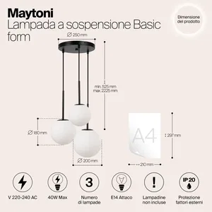 Подвесной светильник Maytoni MOD321PL-03B