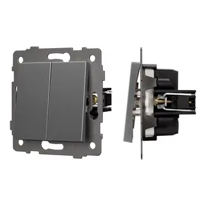 Механизм выключателя двухклавишный непроходной SWT-MK02-PL-GR-V (250V, 10A) (Arlight, -)