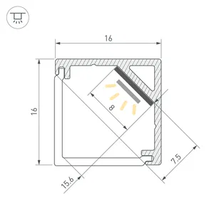 Профиль SL-KANT-H16-2000 BLACK (Arlight, Алюминий)