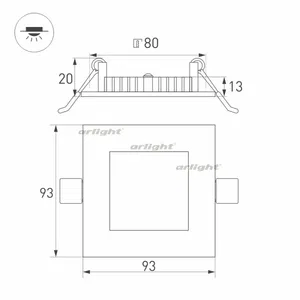 Светильник DL-93x93M-5W Warm White (Arlight, IP40 Металл, 3 года)