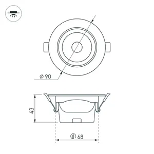 Светильник LTD-POLAR-TURN-R90-7W Warm3000 (WH, 36 deg, 230V) (Arlight, IP20 Пластик, 3 года)