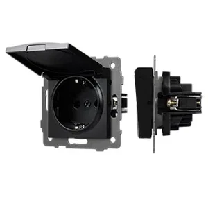 Механизм розетки влагозащищённый SCT-MCP-PL-BK-V (250V, 16A) (Arlight, -)