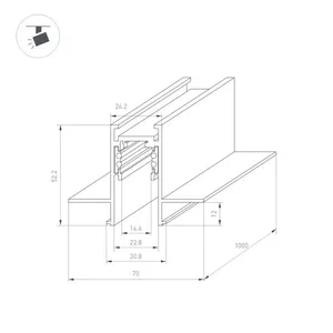 Трек встраиваемый MAG-ORIENT-TRACK-2652-FDW-1000 (WH) (Arlight, IP20 Металл, 3 года)