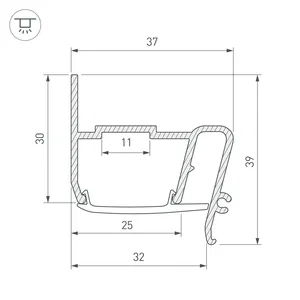 Профиль STRETCH-S-30-WALL-SIDE-2000 (STEP) (Arlight, Алюминий)