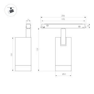 Светильник MAG-ORIENT-SPOT-R45-12W Warm3000 (BK, 24 deg, 48V) (Arlight, IP20 Металл, 5 лет)